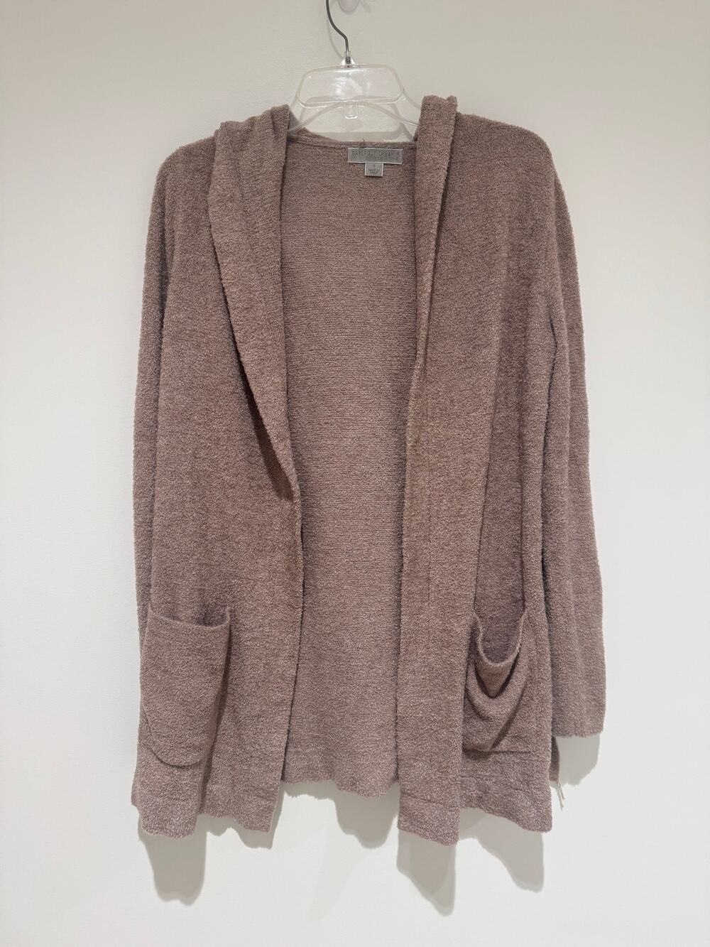 Barefoot Dreams Taupe CozyChic Lite Circle Hooded Cardigan Size Small